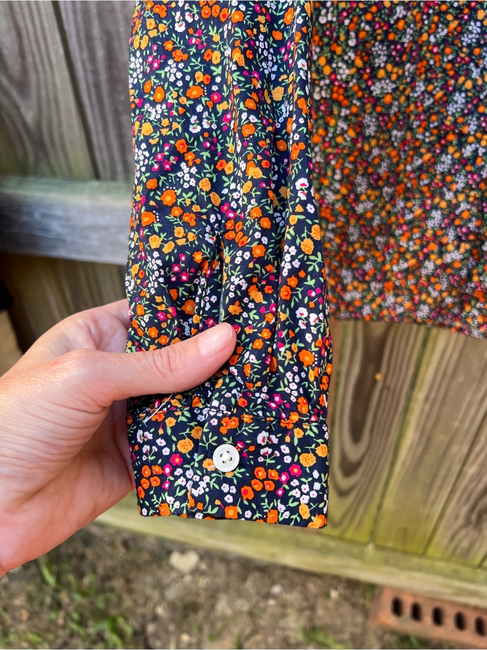 👗J. Crew Black Floral Tie-Neck Long Sleeve Shirt - Picture 7 of 9
